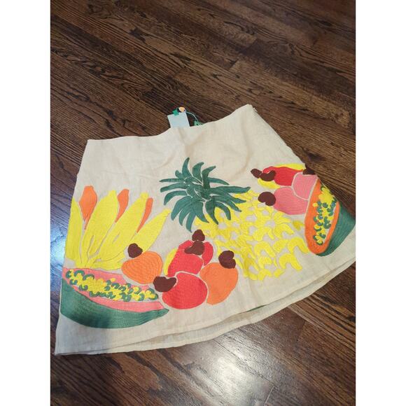 Farm Rio Embroidered Fruit Linen Skirt NWT - Picture 5 of 6